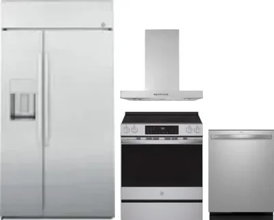 4 Piece Package Includes Refrigerator, Range, Hood And Dishwasher